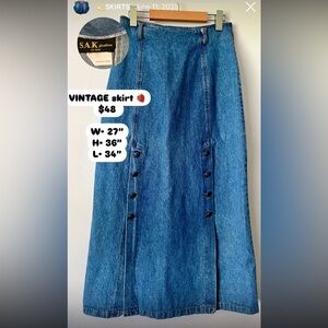 Saks Fifth Avenue Black Label Blue Denim A-Line Skirt